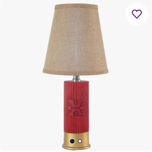 Shotgun Shell lamp with Shade Magnum Red. NWT